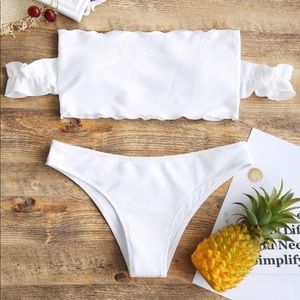Brand new Zaful off the shoulder white swimsuit